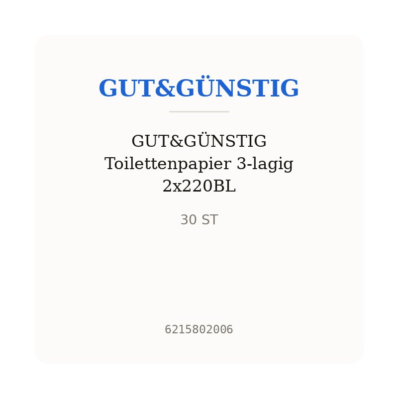 GUT&GÜNSTIG Toilettenpapier 3-lagig 2x220BL