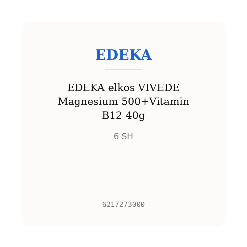 EDEKA elkos VIVEDE Magnesium 500+Vitamin B12 40g