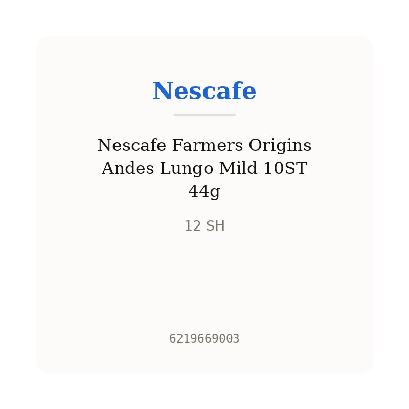 Nescafe Farmers Origins Andes Lungo Mild 10ST 44g