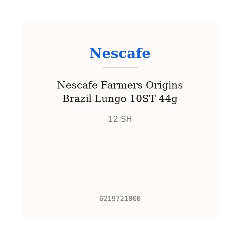 Nescafe Farmers Origins Brazil Lungo 10ST 44g