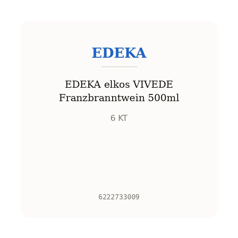 EDEKA elkos VIVEDE Franzbranntwein 500ml