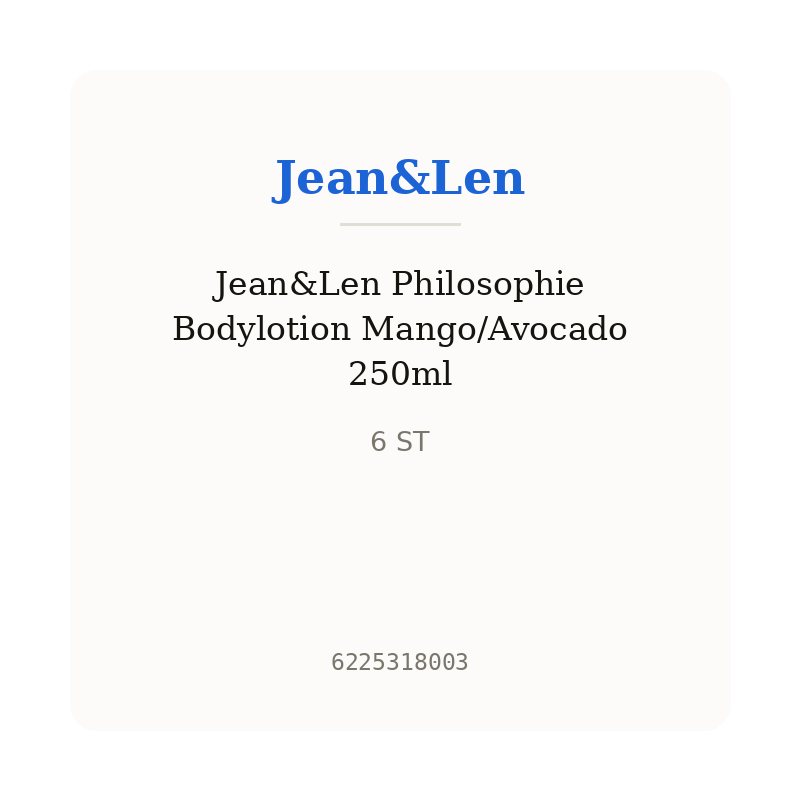 Jean&Len Philosophie Bodylotion Mango/Avocado 250ml