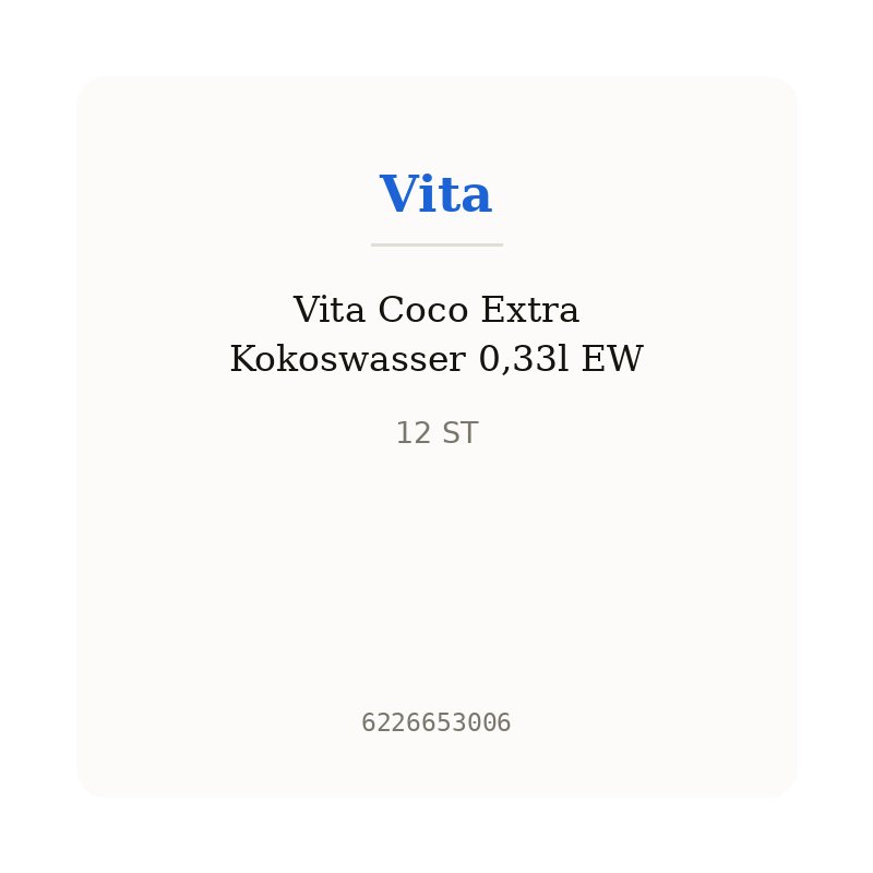 Vita Coco Extra Kokoswasser 0,33l EW