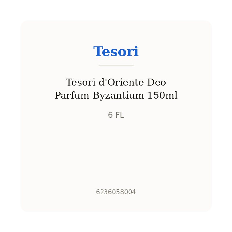 Tesori d'Oriente Deo Parfum Byzantium 150ml