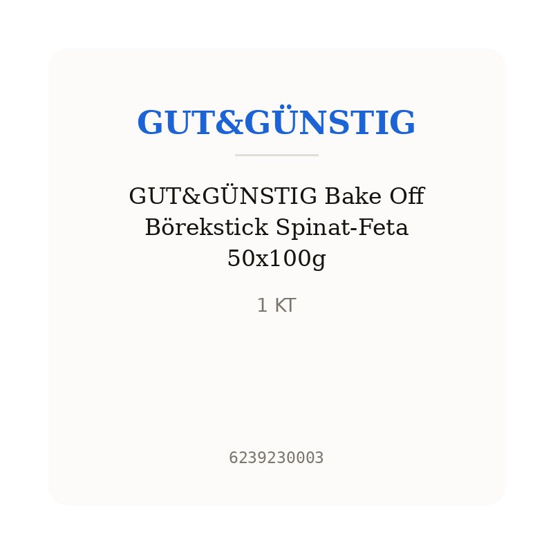 GUT&GÜNSTIG Bake Off Börekstick Spinat-Feta 50x100g