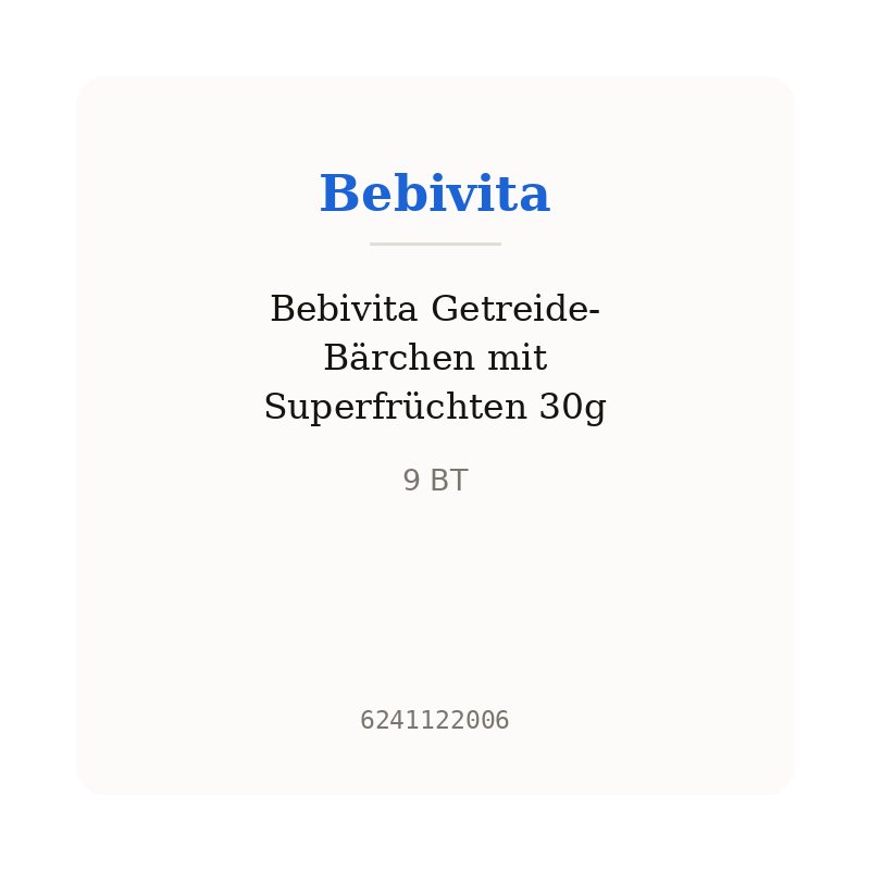 Bebivita Getreide-Bärchen mit Superfrüchten 30g