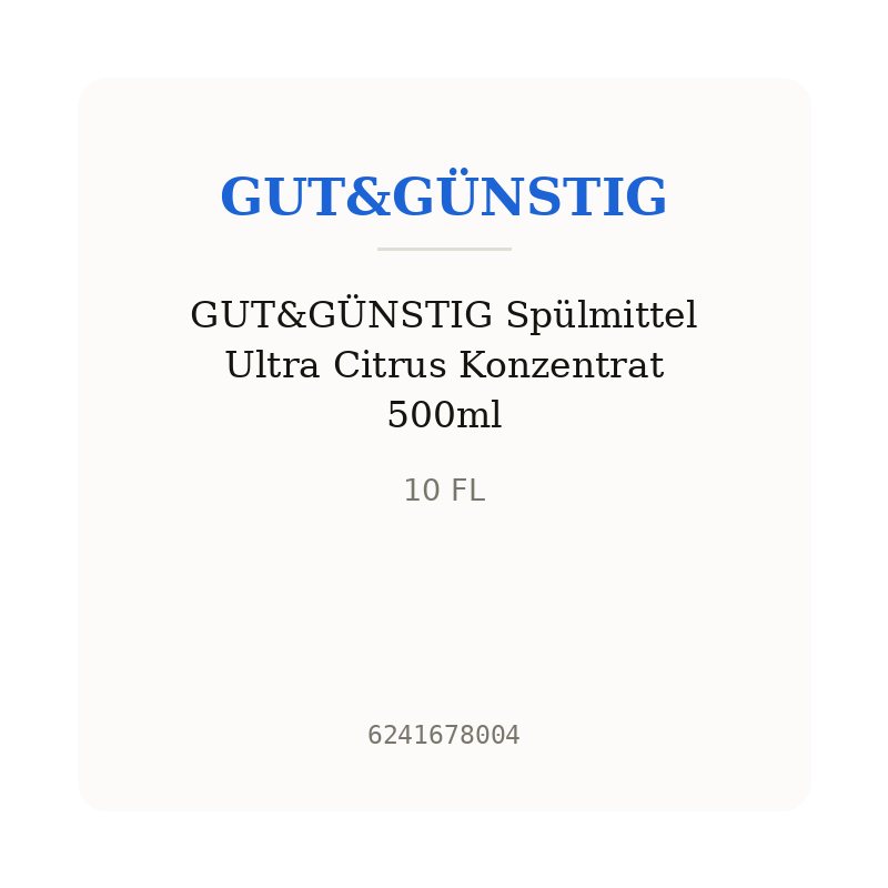 GUT&GÜNSTIG Spülmittel Ultra Citrus Konzentrat 500ml