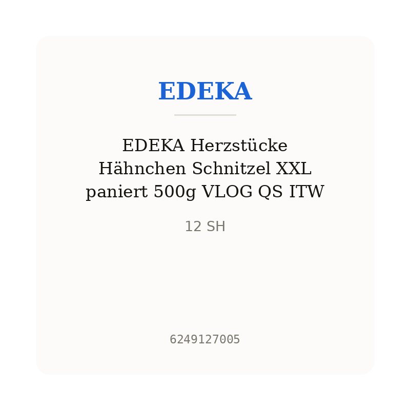 EDEKA Herzstücke Hähnchen Schnitzel XXL paniert 500g VLOG QS ITW