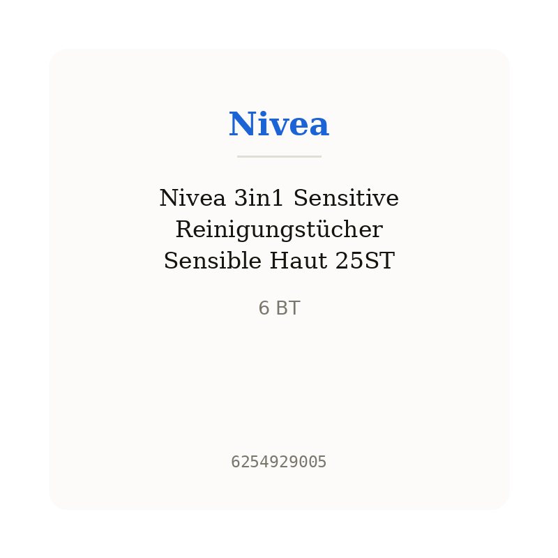 Nivea 3in1 Sensitive Reinigungstücher Sensible Haut 25ST