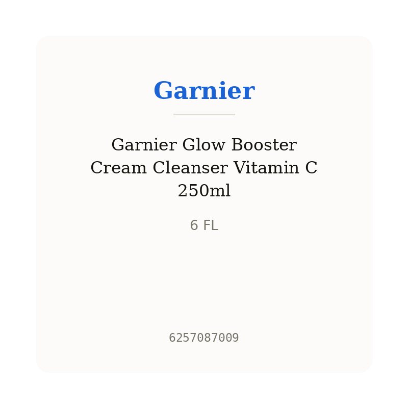 Garnier Glow Booster Cream Cleanser Vitamin C 250ml