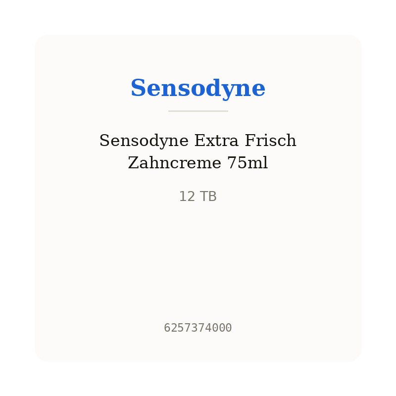 Sensodyne Extra Frisch Zahncreme 75ml