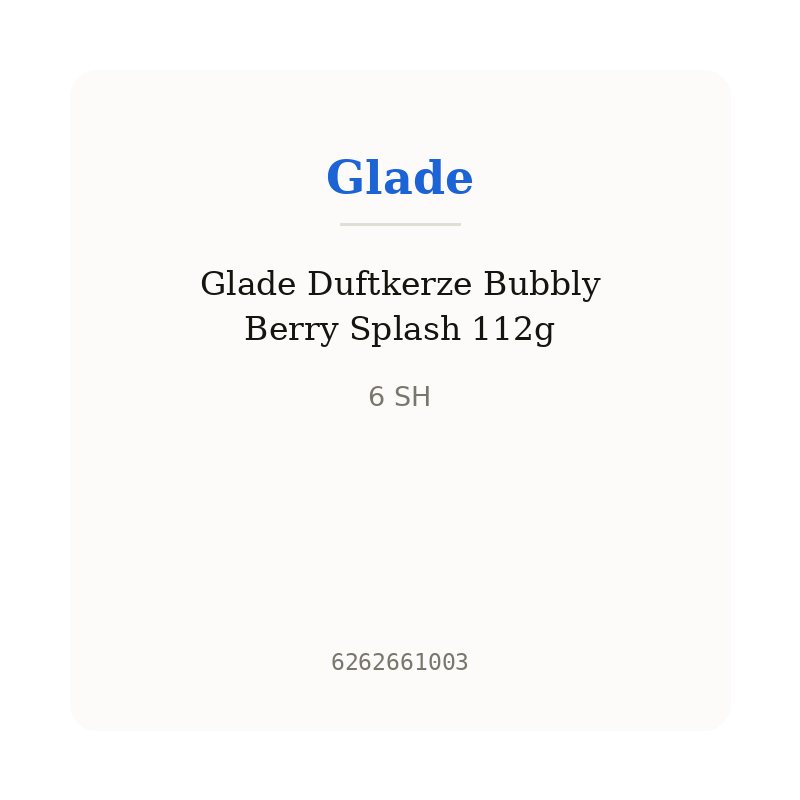 Glade Duftkerze Bubbly Berry Splash 112g