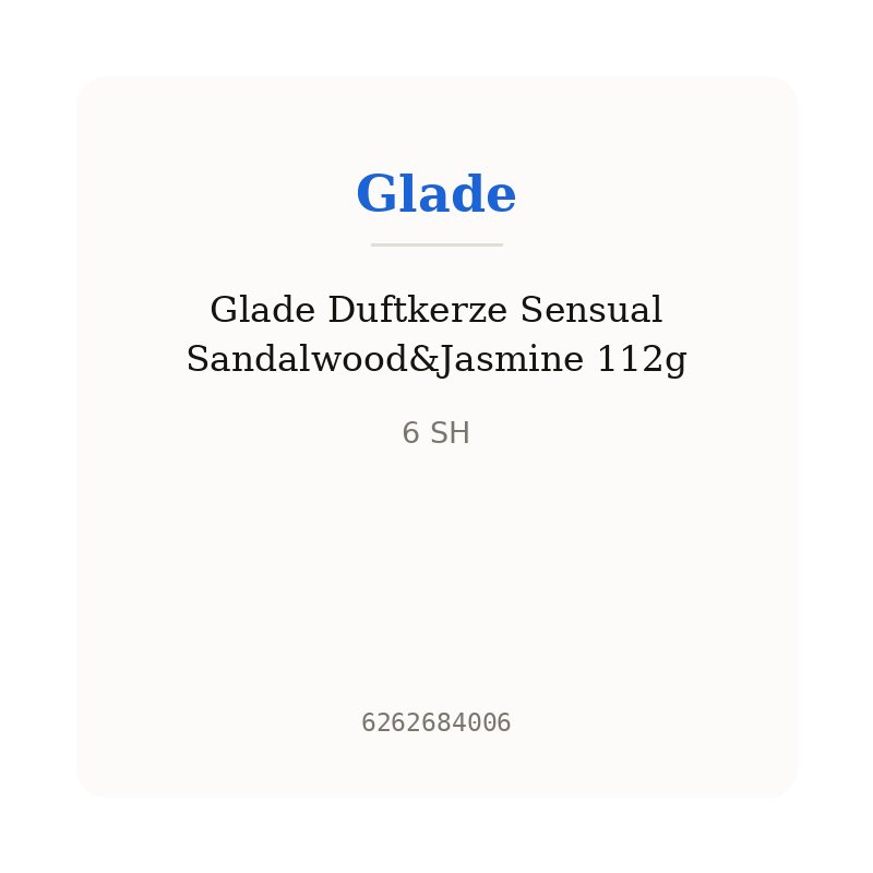 Glade Duftkerze Sensual Sandalwood&Jasmine 112g