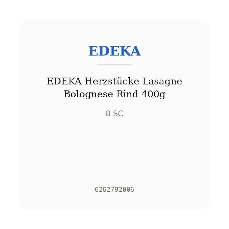 EDEKA Herzstücke Lasagne Bolognese Rind 400g