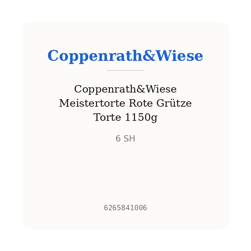 Coppenrath&Wiese Meistertorte Rote Grütze Torte 1150g