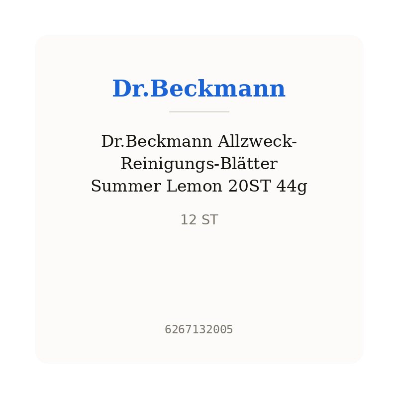 Dr.Beckmann Allzweck-Reinigungs-Blätter Summer Lemon 20ST 44g