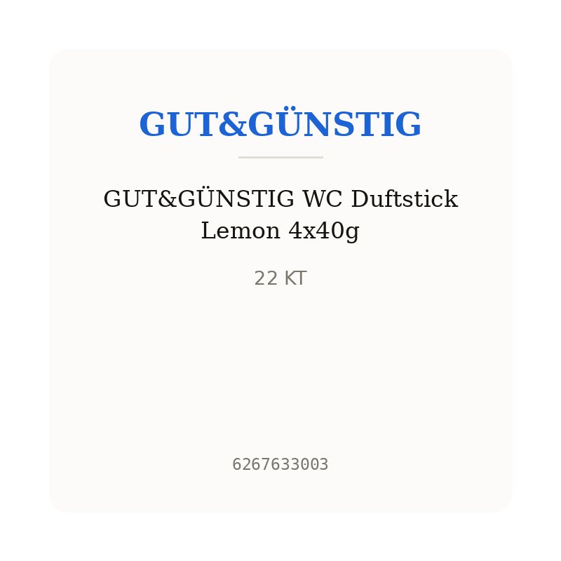 GUT&GÜNSTIG WC Duftstick Lemon 4x40g