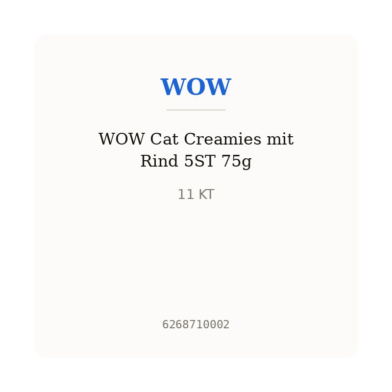 WOW Cat Creamies mit Rind 5ST 75g