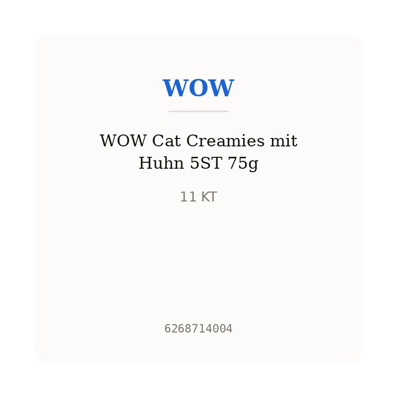WOW Cat Creamies mit Huhn 5ST 75g