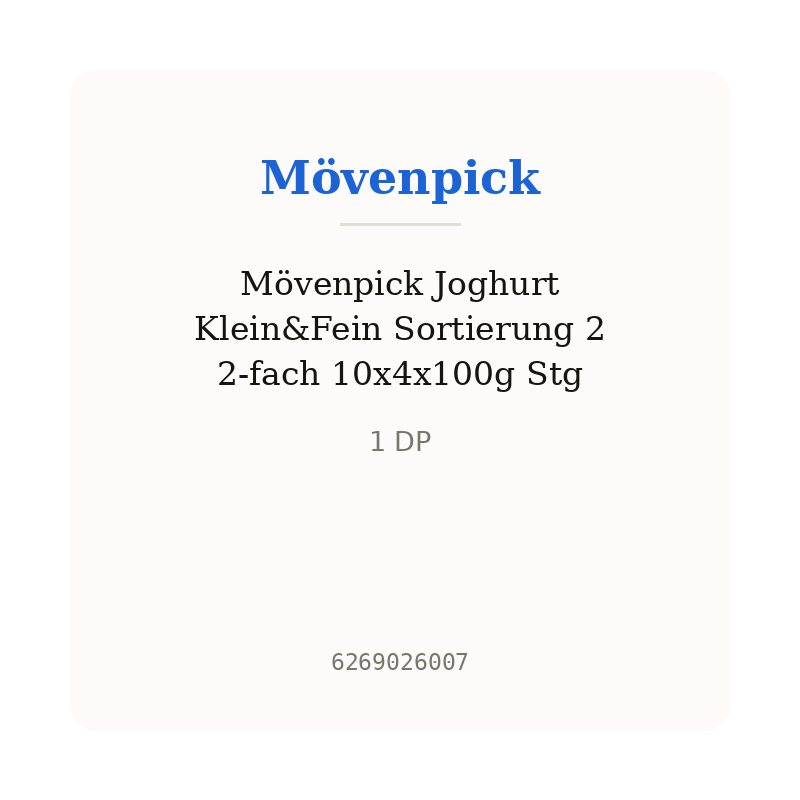 Mövenpick Joghurt Klein&Fein Sortierung 2 2-fach 10x4x100g Stg