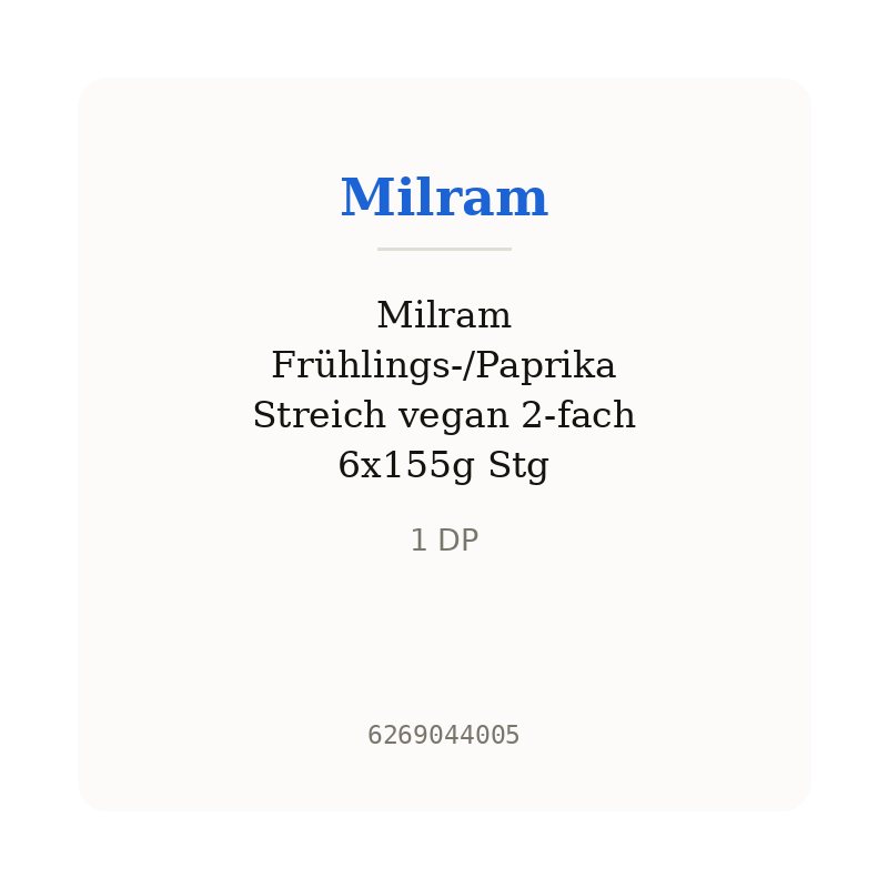 Milram Frühlings-/Paprika Streich vegan 2-fach 6x155g Stg
