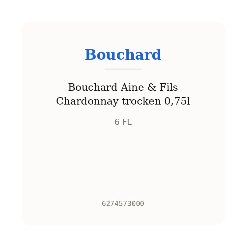 Bouchard Aine & Fils Chardonnay trocken 0,75l