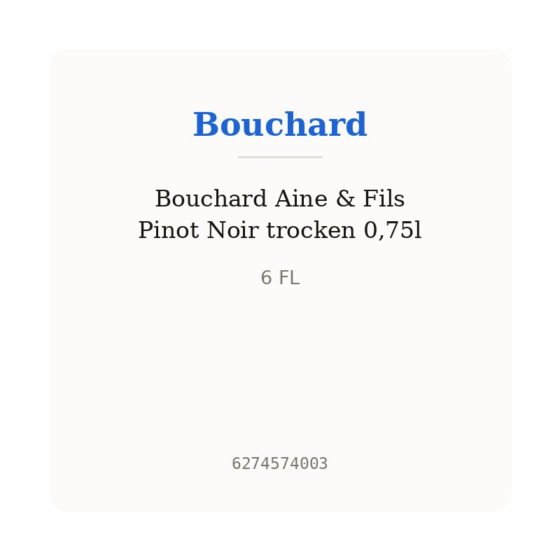 Bouchard Aine & Fils Pinot Noir trocken 0,75l