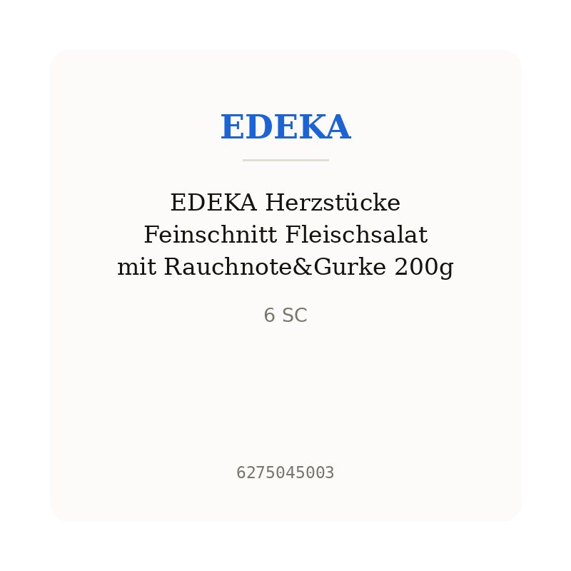 EDEKA Herzstücke Feinschnitt Fleischsalat mit Rauchnote&Gurke 200g