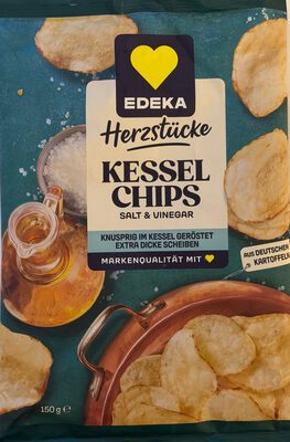 EDEKA Herzstücke Kesselchips Salt&Vinegar 150g