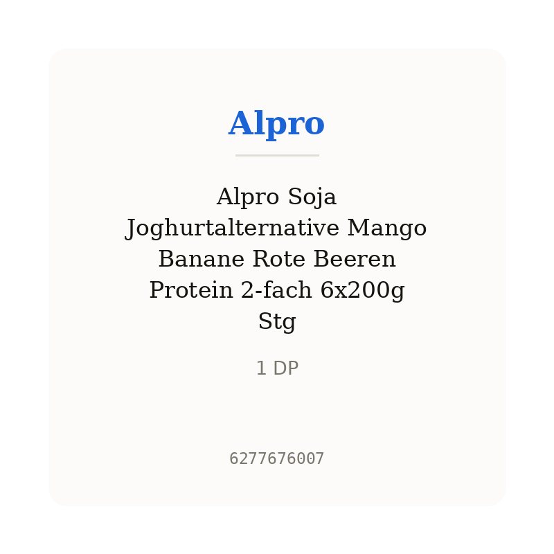 Alpro Soja Joghurtalternative Mango Banane Rote Beeren Protein 2-fach 6x200g Stg