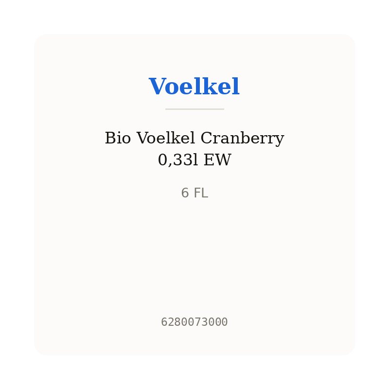 Bio Voelkel Cranberry 0,33l EW
