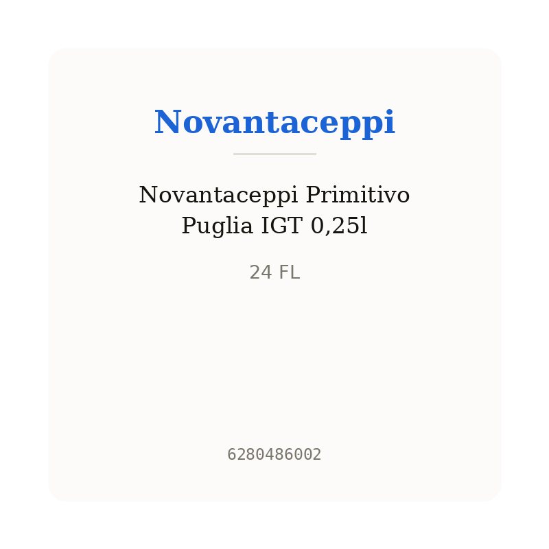 Novantaceppi Primitivo Puglia IGT 0,25l