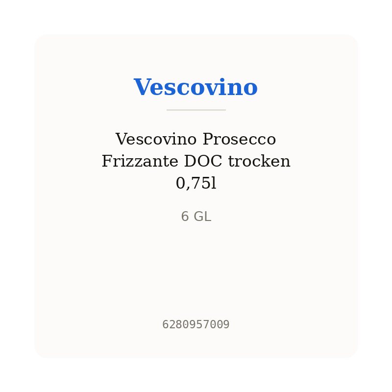 Vescovino Prosecco Frizzante DOC trocken 0,75l