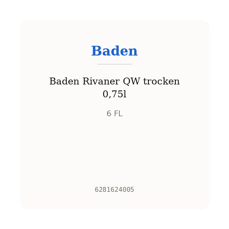 Baden Rivaner QW trocken 0,75l