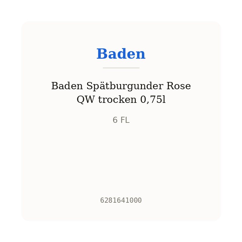 Baden Spätburgunder Rose QW trocken 0,75l