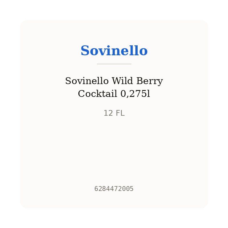 Sovinello Wild Berry Cocktail 0,275l