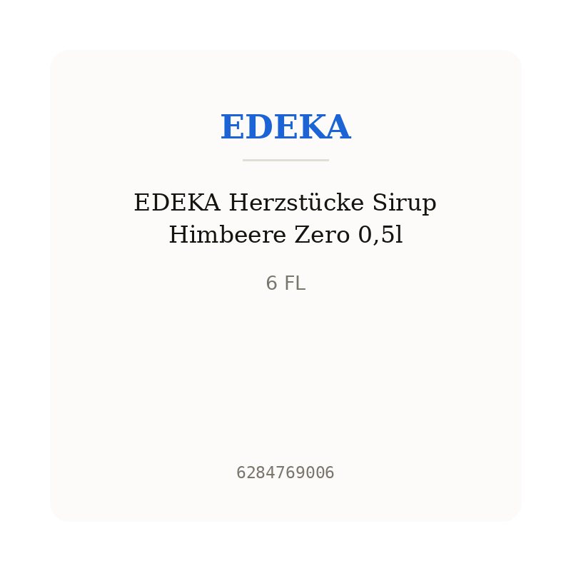 EDEKA Herzstücke Sirup Himbeere Zero 0,5l