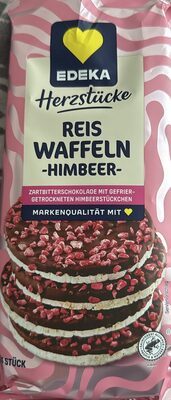 EDEKA Herzstücke Reiswaffel dunkle Schokolade mit Himbeerstücken 64g