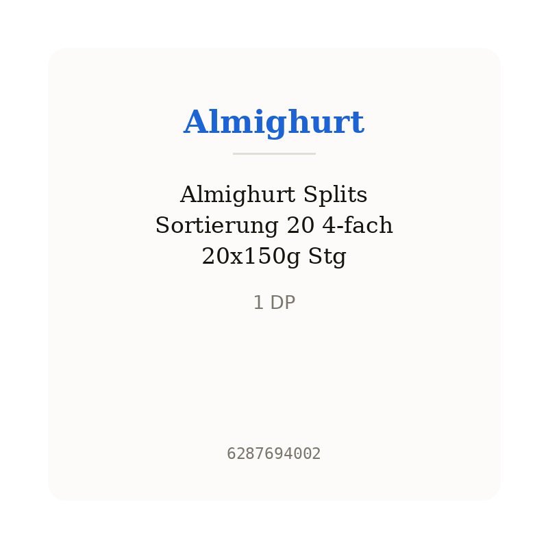 Almighurt Splits Sortierung 20 4-fach 20x150g Stg