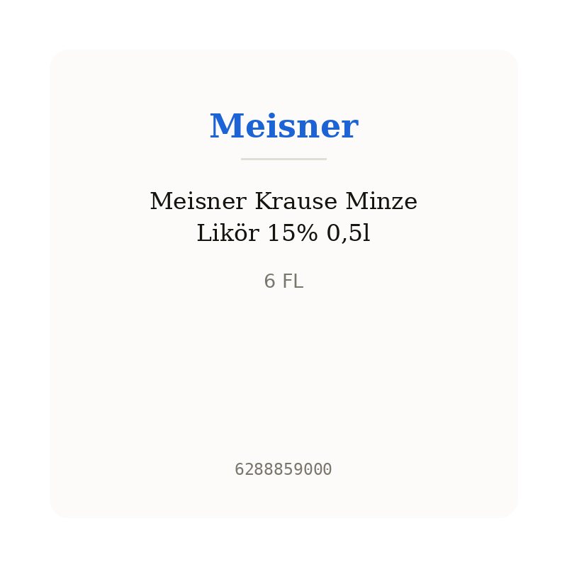 Meisner Krause Minze Likör 15% 0,5l