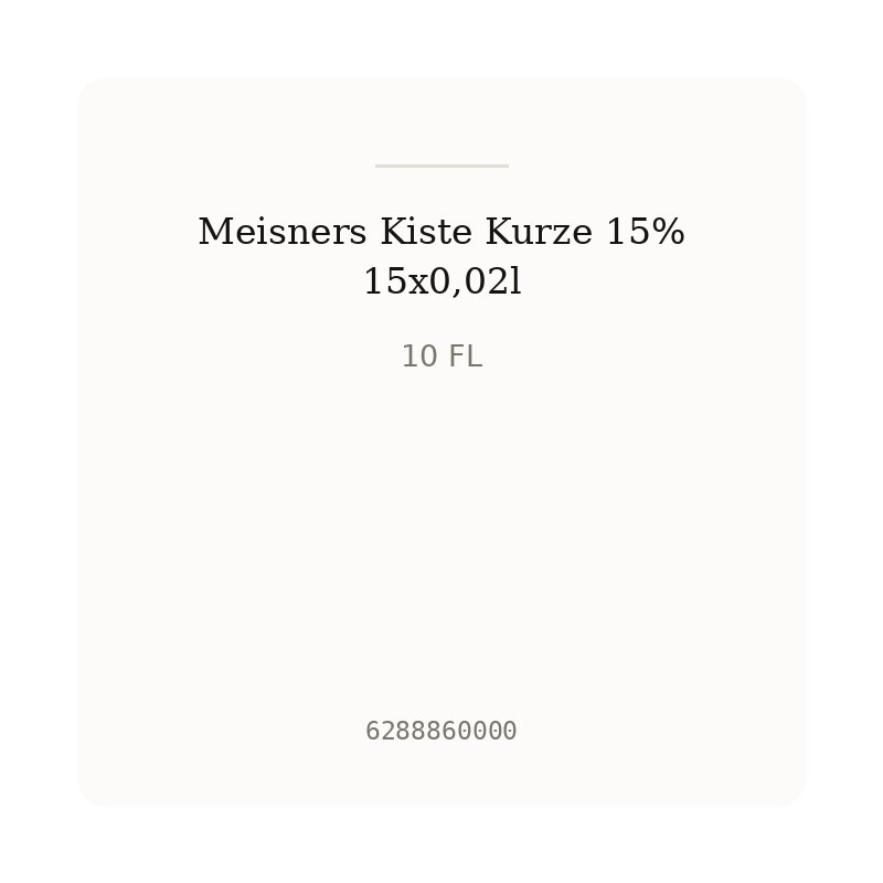 Meisners Kiste Kurze 15% 15x0,02l