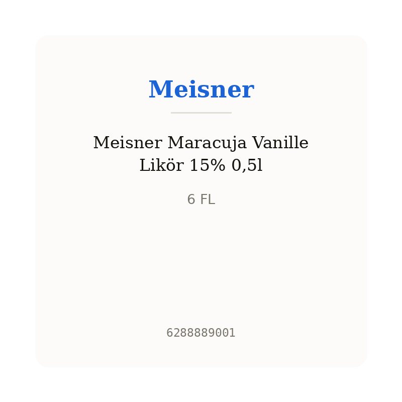 Meisner Maracuja Vanille Likör 15% 0,5l