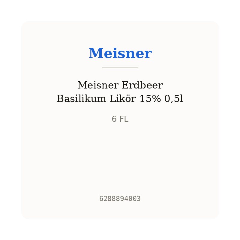 Meisner Erdbeer Basilikum Likör 15% 0,5l