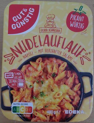 GUT&GÜNSTIG Nudelauflauf Napoli pikant-würzig, mit herzhafter Salami 400g