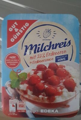 GUT&GÜNSTIG Milchreis mit Erdbeeren in fruchtiger Sauce 400g