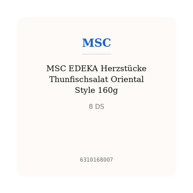MSC EDEKA Herzstücke Thunfischsalat Oriental Style 160g
