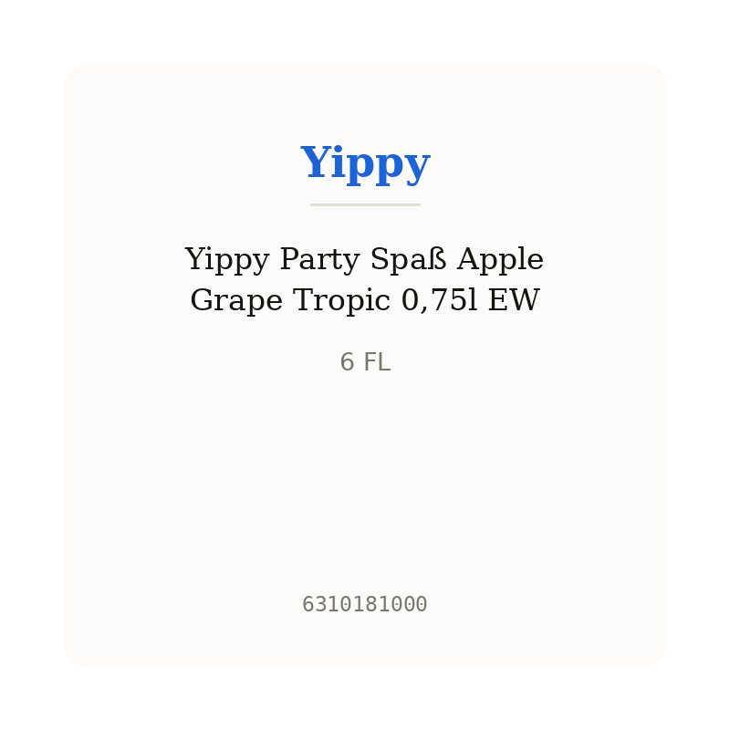 Yippy Party Spaß Apple Grape Tropic 0,75l EW