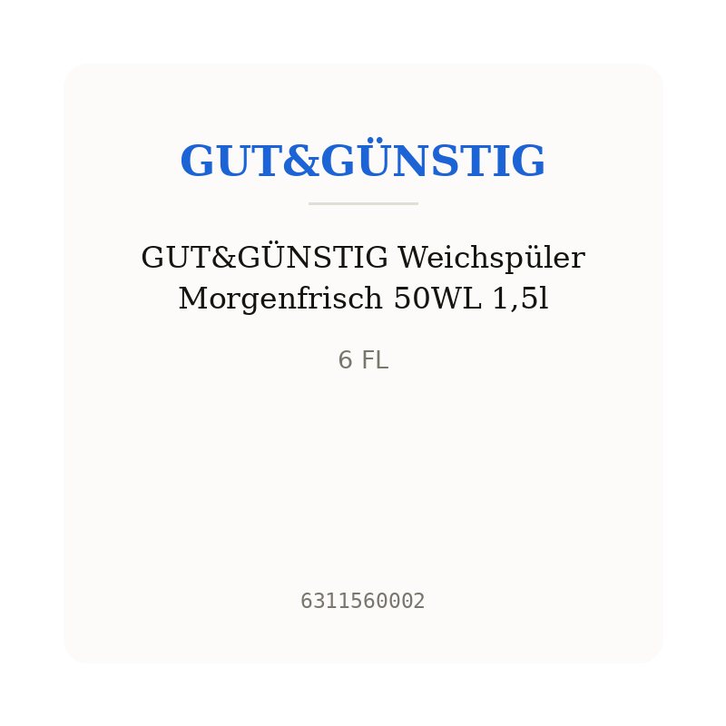 GUT&GÜNSTIG Weichspüler Morgenfrisch 50WL 1,5l
