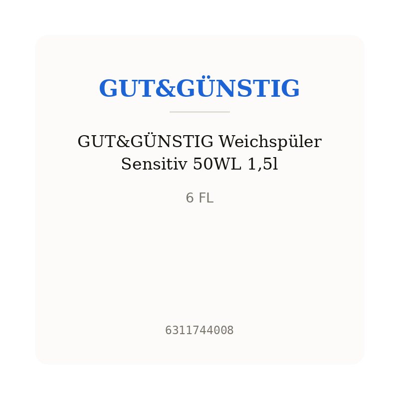 GUT&GÜNSTIG Weichspüler Sensitiv 50WL 1,5l