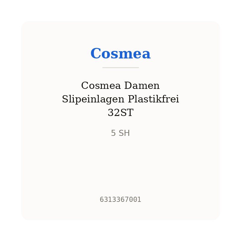 Cosmea Damen Slipeinlagen Plastikfrei 32ST